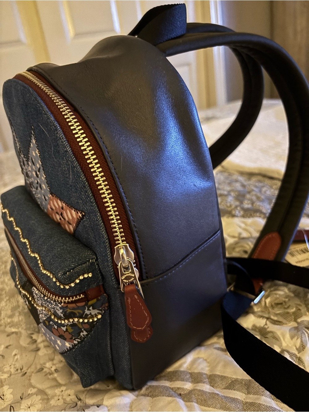 Coach Denim Patchwork Star Mini Backpack - Picture 5 of 7